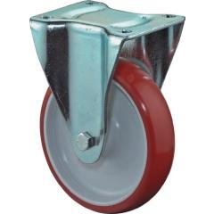 Bockrolle D.80mm Trgf.120kg Polyurethan,rot Platte L104xB80mm BS ROLLEN