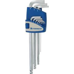 Winkelschraubendrehersatz 9-tlg.Ku.-Halter SW 1,5-10mm lang Kugelk.TECWERK