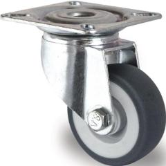 Lenkrolle D.100mm grau Trgf.100kg m.Platte