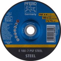 Schruppscheibe PSF STEEL D180xS7,2mm gekr.STA Bohr.22,23mm PFERD | 10 Stück