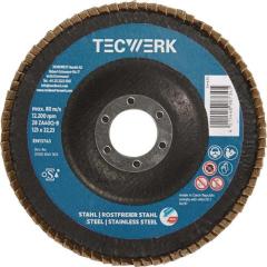 Premium-Fächerscheibe 2in1 D.125mm K.60 fl.INOX/Stahl ZK TECWERK | 10 Stück