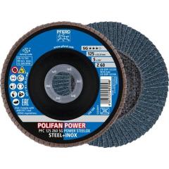 Fächerscheibe POLIFAN Z SG POWER STEELOX D.125mm K.60 INOX ZK Ausf.kon.PFERD | 10 Stück