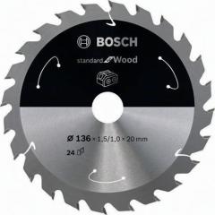 Kreissägeblatt AD 136mm Z.24 WZ Bohr.20mm Schnitt-B.1,5mm HM BOSCH