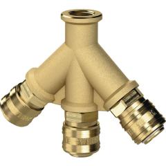 Verteiler Gew.G 1/2 Zoll/19,17mm IG,3 Kupplungen DN 7,2 TECWERK