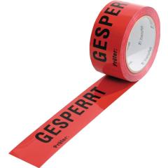 Warnklebeband PP Gesperrt L.66 m,B.50mm rot Rl.TRANSPAK | 36 Stück