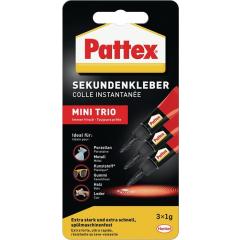 Sekundenkleber Classic MINI-TRIO 3x1g transp.Tube PATTEX | 12 Stück