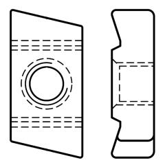 Hakenkopf  Gewindeplatte | Typ 40/22 | M 12 | galv. verzinkt | 100 Stück