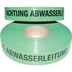 Trassenwarnband Aufdruck Achtung Abwasserleitung B.40mm L.250m grün