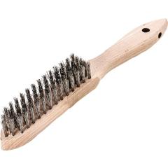 Handbürste L.290mm 0,35mm rostfr.Draht Besatz-L.140mm 5-reihig 12 LESSMANN