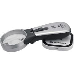 Handleuchtlupe Tech-Line Induktion Vergr.4x LED Linsen-Ø 55mm SCHWEIZER