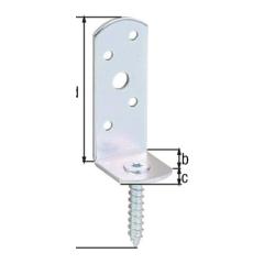 Flechtzaunhalter 115x31,5x30x75mm galv.verz.d.pass.L-Form GAH | 50 Stück