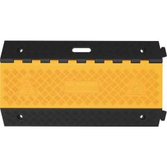 Schlauch- u.Kabelbrücke L900xB500xH70mm Gum.schwarz/gelb 3 Kanäle