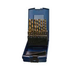 Spiralbohrersatz DIN 338 TypN - Ø 1-5,9x0,1 mm HSS TiN 50tlg.Ku.-Kass.TECWERK