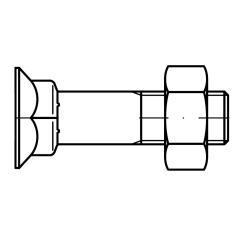 DIN 608 mit Mutter | Stahl 8.8 | M 12 x 50 mm | 100 Stück