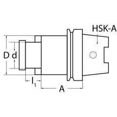 Quernutaufsteckfräsdorn DIN 69893A Spann-D.22mm HSK-A63 A.-L.100mm TECWERK