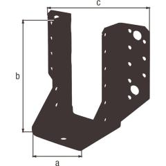 Balkenschuh Typ A 64/128 2mm ETA-08/0171 STA verzinkt,schwarz kunststoffbesch. | 25 Stück Balkenschuh Typ A 64/128 2mm ETA-08/0171 STA verzinkt,schwarz kunststoffbesch. | 25 Stück