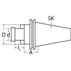 Quernutaufsteckfräsdorn DIN 69871AD/B Spann-D.22mm SK40 A.-L.100mm PROMAT