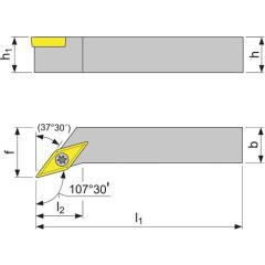 Klemmdrehhalter SVHCL2525M16 li.vern.Außen TECWERK