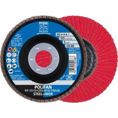 Fächerschleifscheibe POLIFAN D.125mm K.60 fl.STA Keramikkorn CO-COOL | 10 Stück