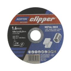 Trennscheibe D125x1,6mm Typ 41 Metall-Inox Bohr.22,23mm NORTON CLIPPER