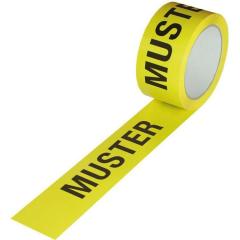 Kennzeichnungsband Breite 50mm Länge 66m S.52µ PP gelb Aufdruck Muster TRANSPAK | 6 Stück
