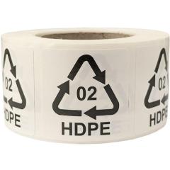 Etiketten f.Italien Maße 35x35mm Haftfolie weiß selbstklebend Aufdruck 02 HDPE | 2 Stück