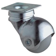 Kugellenkrolle D.40mm Trgf.30kg m.Platte Gum.grau BS ROLLEN