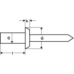 Dichtblindniet CAP® Nietschaft dxl 4,8x12,5mm Alu./STA 500 St.GESIPA | 500 Stück