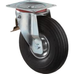 Luftrad D.260mm Trgf.130kg m.Platte Lenkrolle Luftbereifung schwarz BS ROLLEN