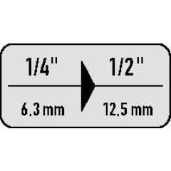 Vergrößerungsstück 781 A 1/4  Antr.1/4 Zoll Abtrieb 1/2 Zoll L.36,0mm WERA