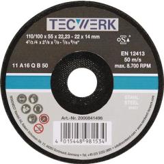 Schleiftopf A24Q 110/100mm STA u.Stahlguss 24 Bohr.22,23mm TECWERK