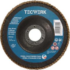 Premium-Fächerscheibe 2in1 D.125mm K.80 fl.INOX/Stahl ZK TECWERK | 10 Stück