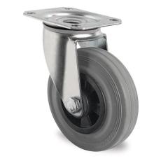 Lenkrolle D.200mm Trgf.205kg m.Platte PP Rollenlager VG grau TECWERK