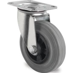 Lenkrolle D.160mm Trgf.135kg m.Platte PP Rollenlager VG grau TECWERK