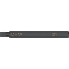 Bit 800 S f.Schlitzschrauben 5,5 mm | Länge 70 mm | 1/4 Zoll C6,3 Schneidenstär 1,0 mm | WERA | 5 Stück
