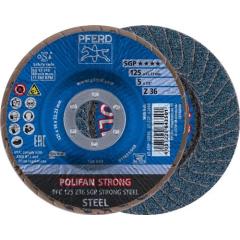 Fächerscheibe POLIFAN Z SGP STRONG STEEL D.125mm K.36 kon.INOX ZK PFERD | 10 Stück