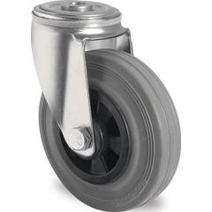 Lenkrolle D.80mm Trgf.70kg Rückenloch PP Rollenlager VG grau TECWERK