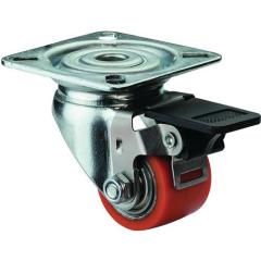 Lenkrolle m.Festst.D.35mm Trgf.100kg m.Platte kompakt PU BS ROLLEN