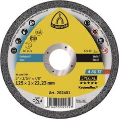 Trennscheibe A 60 TZ Special D125x1mm ger.INOX Bohr.22,23mm KLINGSPOR | 25 Stück