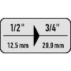 Vergrößerungsstück 958 Antr.1/2 Zoll Abtrieb 3/4 Zoll L.50mm HAZET