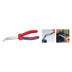 Flachrundzange L.200mm verchr.40Grad gew.Comfort-Griff KNIPEX