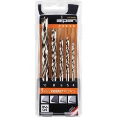 Holzspiralbohrersatz PCTM 5-tlg. - Ø 4,5,6,8,10 mm HSS-Co5 ALPEN