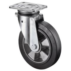 Schwerlastlenkrolle D.100mm Trgf.150kg Elastikgummi 138mm 110mm BS ROLLEN
