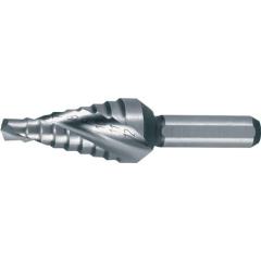 Stufenbohrer Bohrber.4-12mm HSS Spiralnut Gesamt-L.48mm Z.2 Stufen 9 RUKO