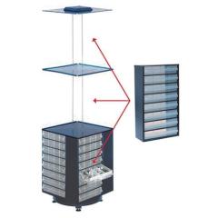 Drehturm B680xT680xH1600mm f.Stahlmagazine Ser.900 (leer) blau RAACO