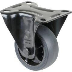 Bockrolle D.80mm Trgf.100kg Gum.Platte L104xB80mm Farbe Rl.schwarz BS ROLLEN