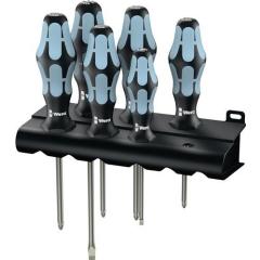 Edelstahlschraubendrehersatz 2224/3350/3355/6 6-tlg.Schlitz/PH/PZD Rundkl.2K