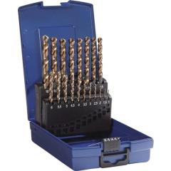 Spiralbohrersatz DIN338 Typ VA D.1-10x0,5mm HSS-Co5 dampf.19tlg.Ku.-Kass.TECWERK