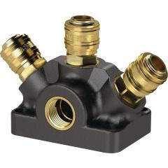 Endverteilerdose Gew.G 1/2 Zoll/19,17mm IG,3 Kupplungen DN 7,2 TECWERK