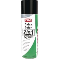 Farbschutzlackspray 2in1 GALVACOLOR tiefschwarz RAL9005 matt 500ml Spraydose CRC | 12 Stück